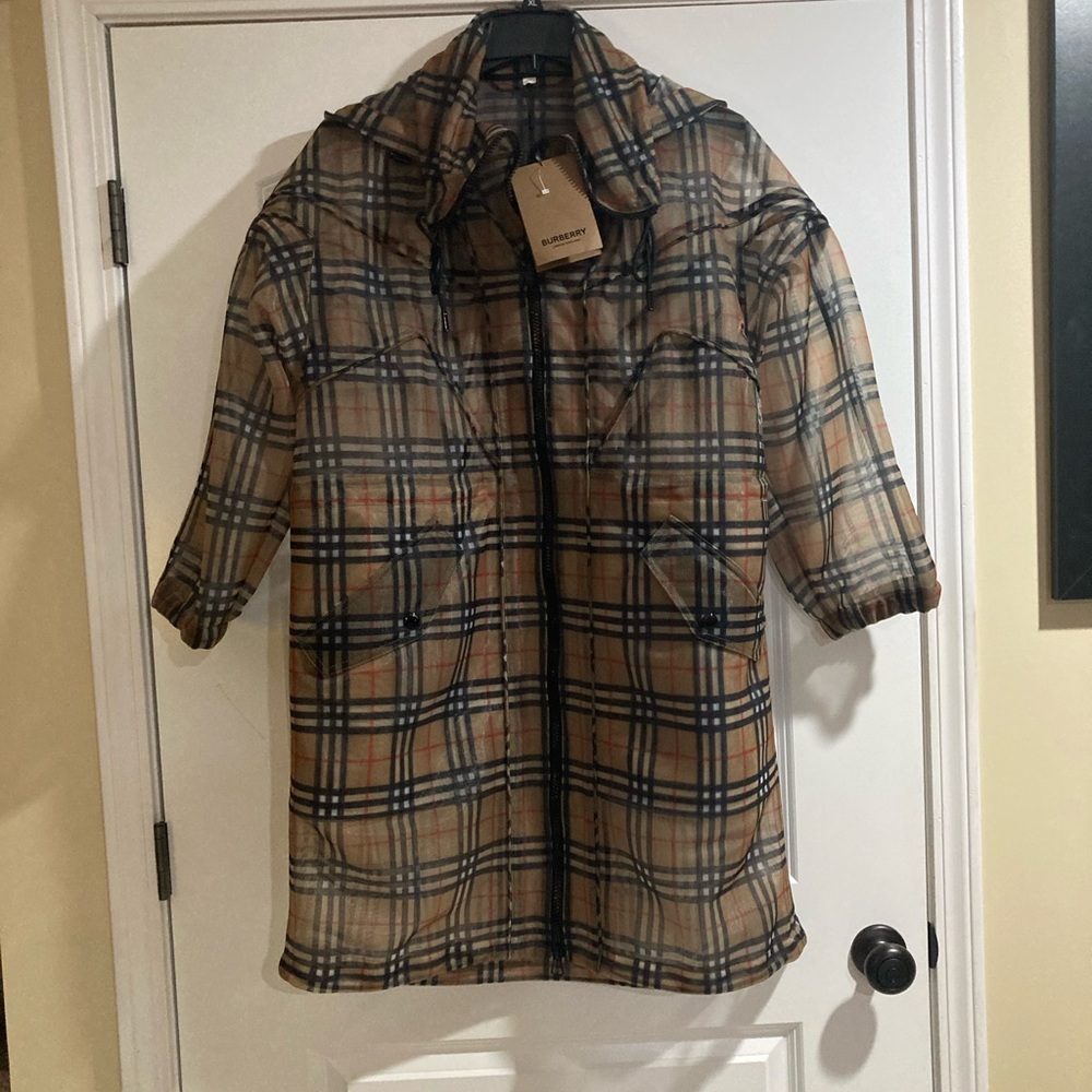 Burberry Raincoat with Long Design ladies Wide Collar 100% authentic